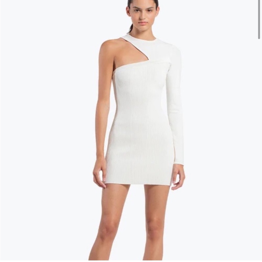 Gauge81 Tinino Ivory One Long Sleeve Knit Mini Dress Sz S NEW